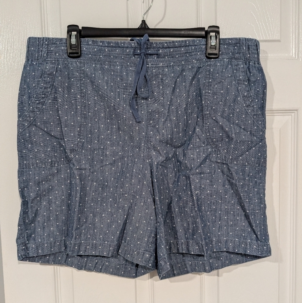 Talbots Chambray with White Polka Dots Casual Shorts in 16